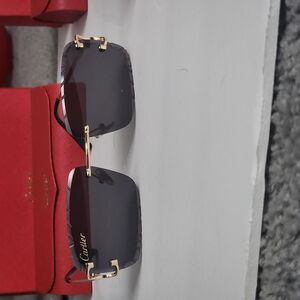 Cartier Black and Gold Men's Sunglasses